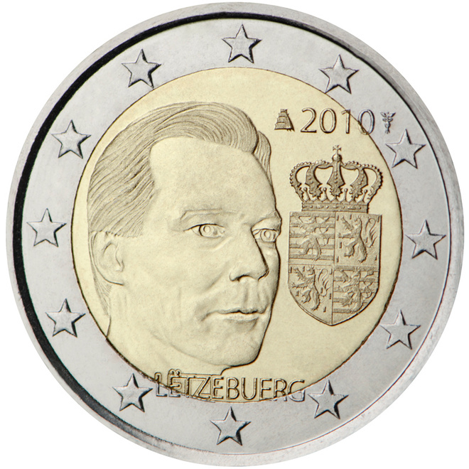 ** LUXEMBURG 2€ 2010 Wappen pillerissä **