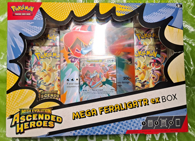 Kolme Pokemon Ascended Heroes Mega Ex -boksia