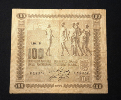 100 Markkaa 1922 Litt,C