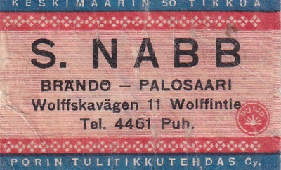 Brandö - Palosaari, S. NABB  . s55