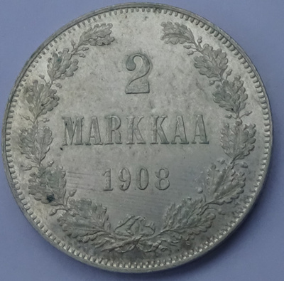 1908 2 markkaa kl7