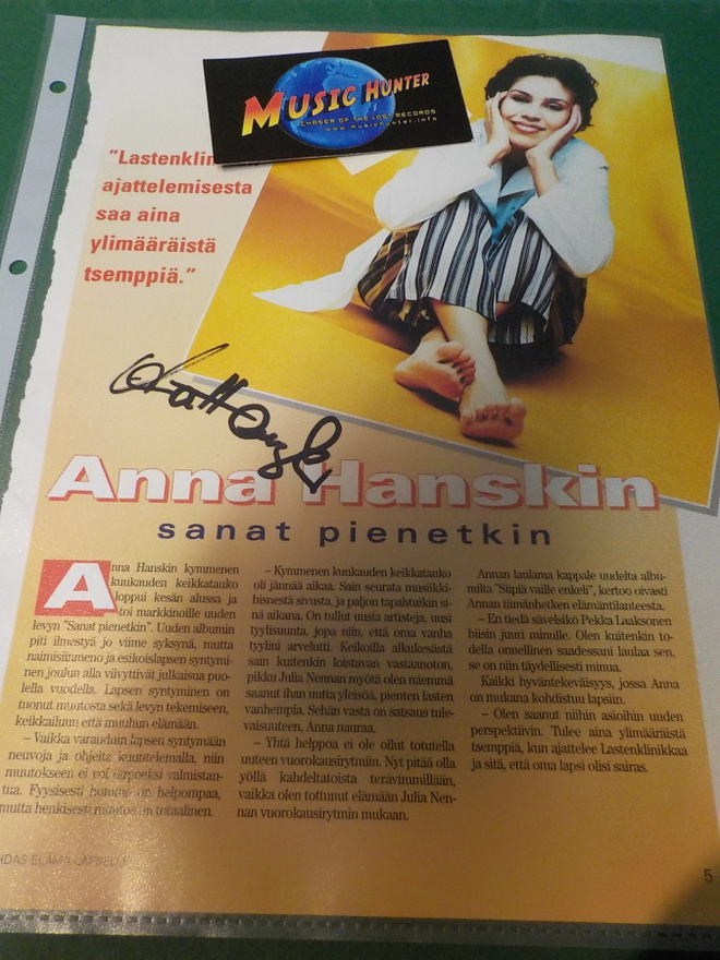 ANNA HANSKI NIMIKIRJOITUS LEHTIJUTUSSA