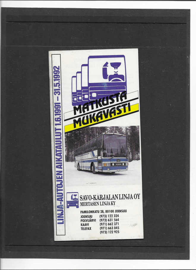 Aikataulut, Savo-Karjalan Linja, 1991-92