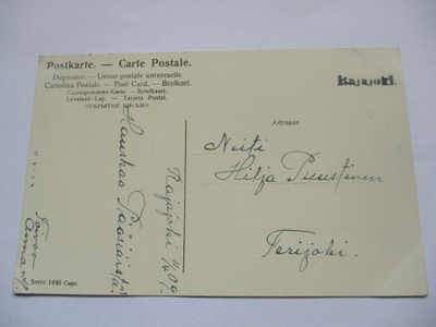 1909 Rajajoki. rivil (R4) kortilla