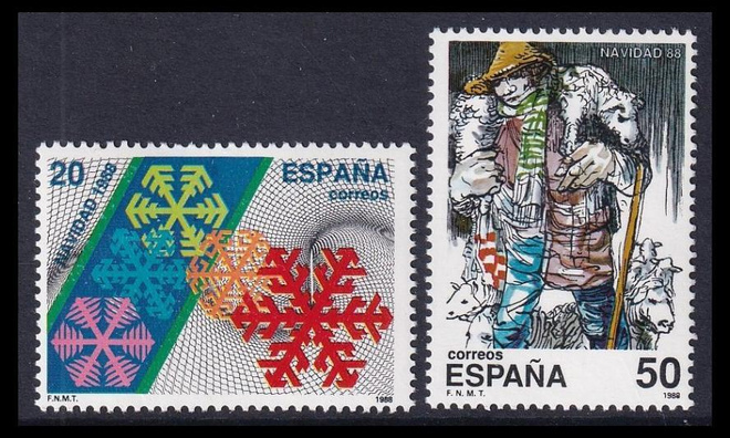 Espanja 2857-8 ** Joulu (1988)