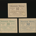 Itävalta Notgeld 10, 20, 50 Heller, Mining 1920 - pikkukuva 2