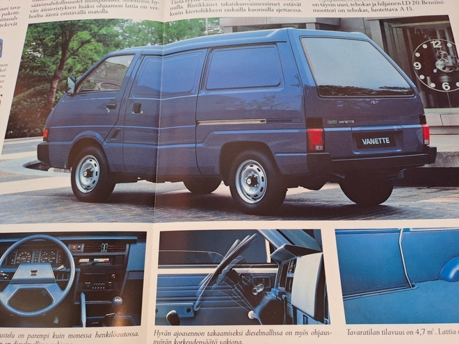 Nissan Vanette -esite, 1987