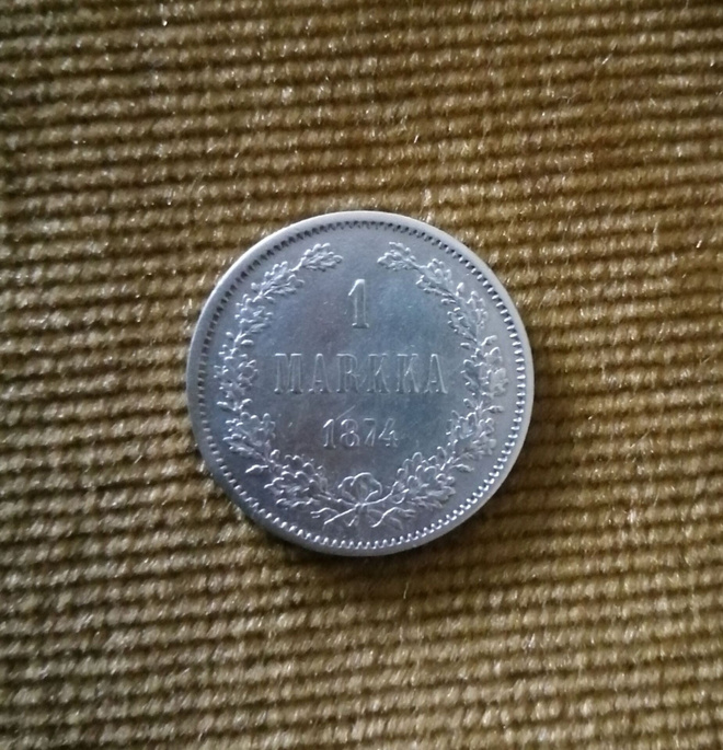 1 markka v. 1874
