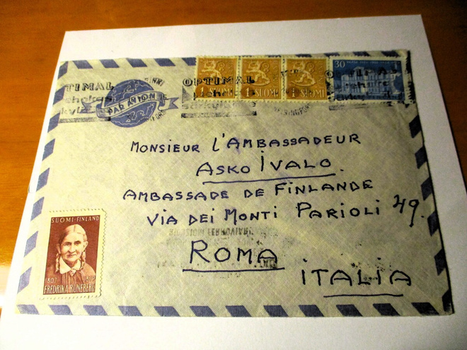 1956 Hki lentopostikuori Italiaan