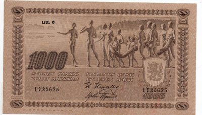 1000 Markkaa 1922 litt.c tyyppi 3.