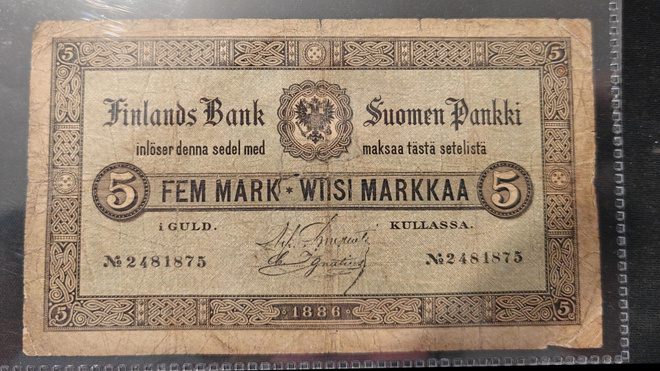 5 markkaa 1886