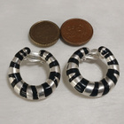 vintage Cabochon korvakorut emaloitu silver plated - pikkukuva 5