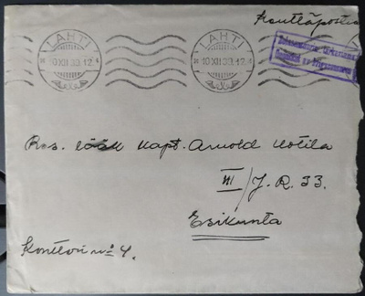 Talvisodan kenttäpostia kotirintamalta, Lahti 1939