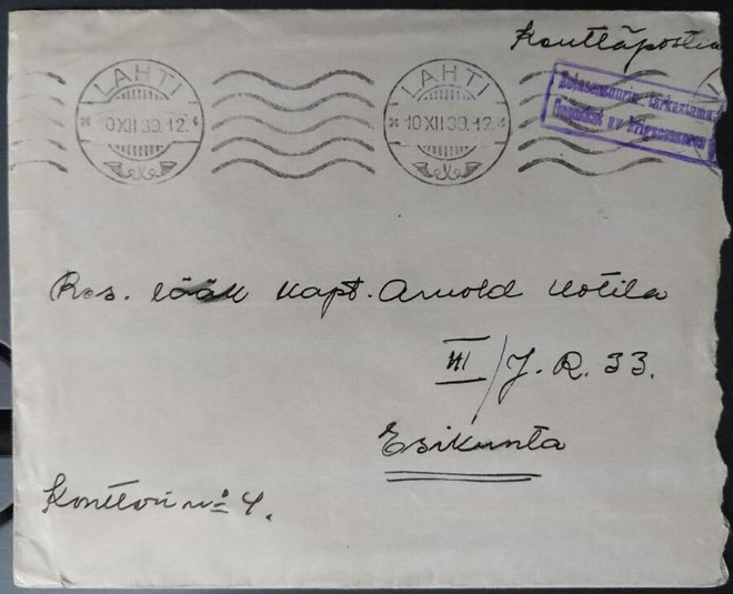 Talvisodan kenttäpostia kotirintamalta, Lahti 1939