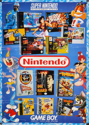 Mainosjuliste: SNES, Nintendo & Gameboy
