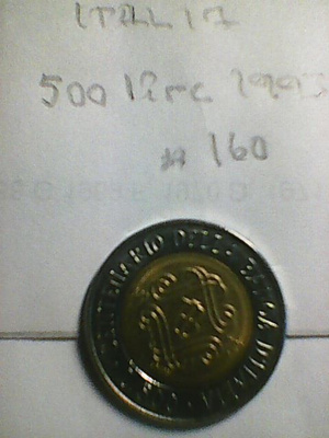 Italia 500 lira 1993, km#160