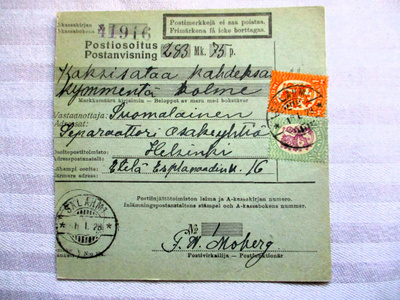 1968 Salahmi ( Vieremä ) postiosoitus