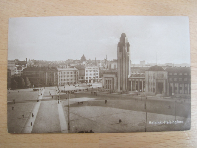 VANHA Postikortti Helsinki Rautatie Asema 1920-luku