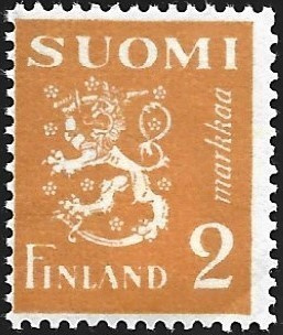 1943 M-30 L 2 mk oranssinkeltainen ** Lape 263 a LSP Lm3