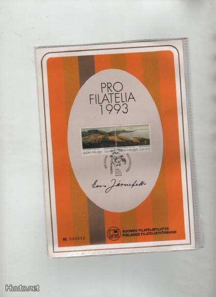 1993 Pro Filatelia ensipäivä 19.3.1993, 2 merkkiä, kts.kuvaa