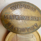 VANHA Matkamerkki Poletti Raitiovaunu Viipuri - pikkukuva 1