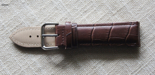 22mm nahkaranneke - tummanruskea