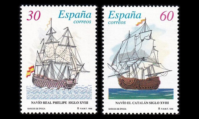 Espanja 3264-5 ** Purjealuksia (1996)