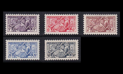 Monaco 497-501 * Käyntikorttipostimerkit (1955)
