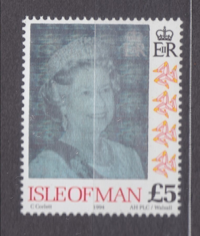 Isle of Man  1994 5£ elidabet II hologrammimerkki Mi 16€