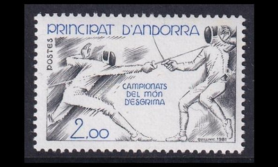Andorra Fr 317 ** Miekkailun MM-kisat (1981)