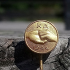 Sotaaikainen Kullanvärinen Talkoomerkki 1944. Halkaisija - 1 - pikkukuva 2