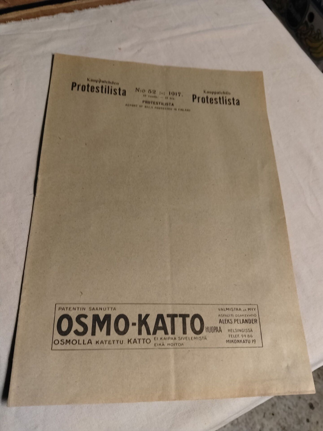 kauppalehden protestilista v 1917