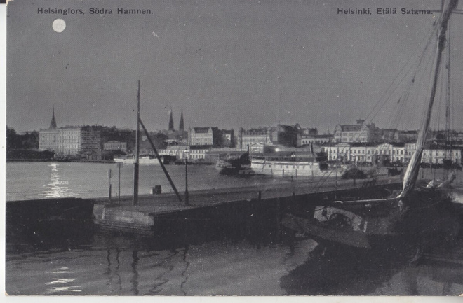 Helsinki eteläsatama kuutamokortti 1905