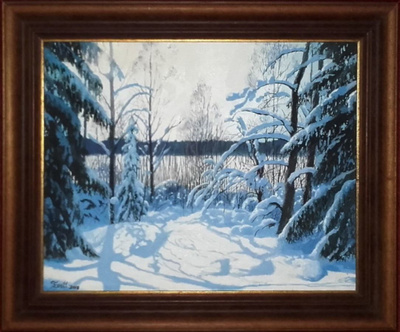 Mihail TROLL - "Talvivarjot" v.2016. öljyväri/kangas.