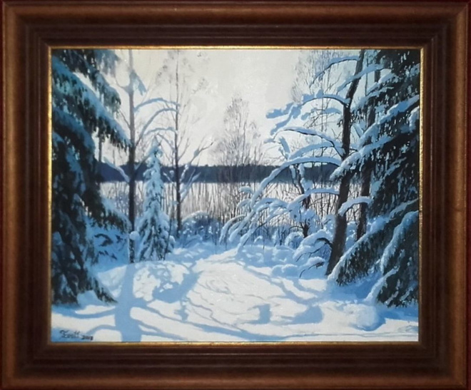 Mihail TROLL - "Talvivarjot" v.2016. öljyväri/kangas.