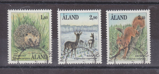 Åland 1991 nisäkkäitä sarja ep. leimalla.
