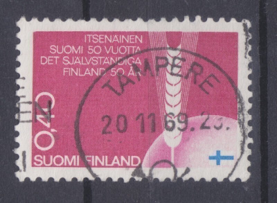 1967 Itsenäisyys 40p  LLO  leimalla (2)