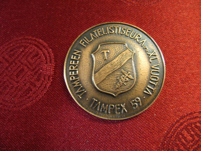 Tampereen Filatelistiseura Tampex 59 mitali 1959.