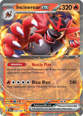 Incineroar ex 034/162 - Temporal Forces - NM/M