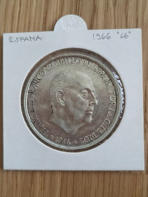 Espanja 1966 100 Pesetaa - hopeaa