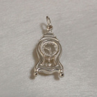 Vintage Hopea kello riipus Mantel Clock Charm Pendant - pikkukuva 1