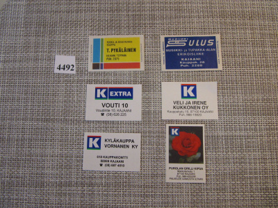 Tulitikkuetikettejä 6 kpl. Mm. T.Pykäläinen Kajaani Teppana.