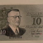 10 Markkaa 1963, virheellisyydet allekirjoituksissa, 2kpl - pikkukuva 2
