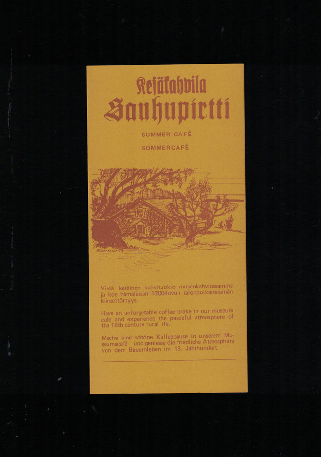 Kesäkahvila Sauhupirtti esite, Hattula