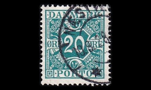 Tanska PORTO_14 o 20 öre tasainen tausta (1921)