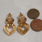 vintage Cabochon sydän korvakorut emaloitu - pikkukuva 2