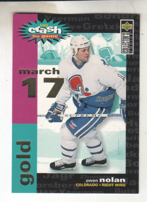 Owen Nolan 1995-96 UD cc You Crash the Game Gold