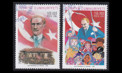 Turkki 3148-9 o Europa kansallisia juhlia (1998)