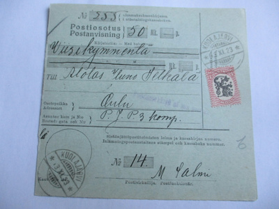 1923 Kuolajärvi postiosoitus