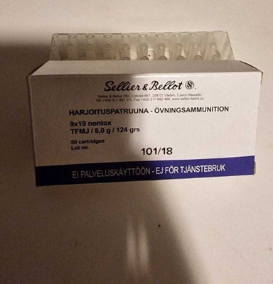 Sellier&Bellot 9mm military deko patruuna